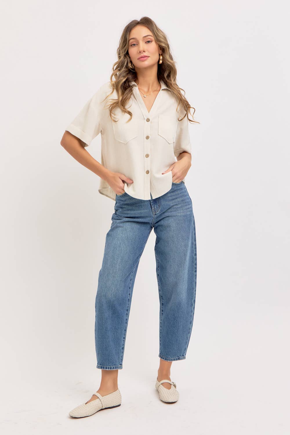 Beachin Collared Top