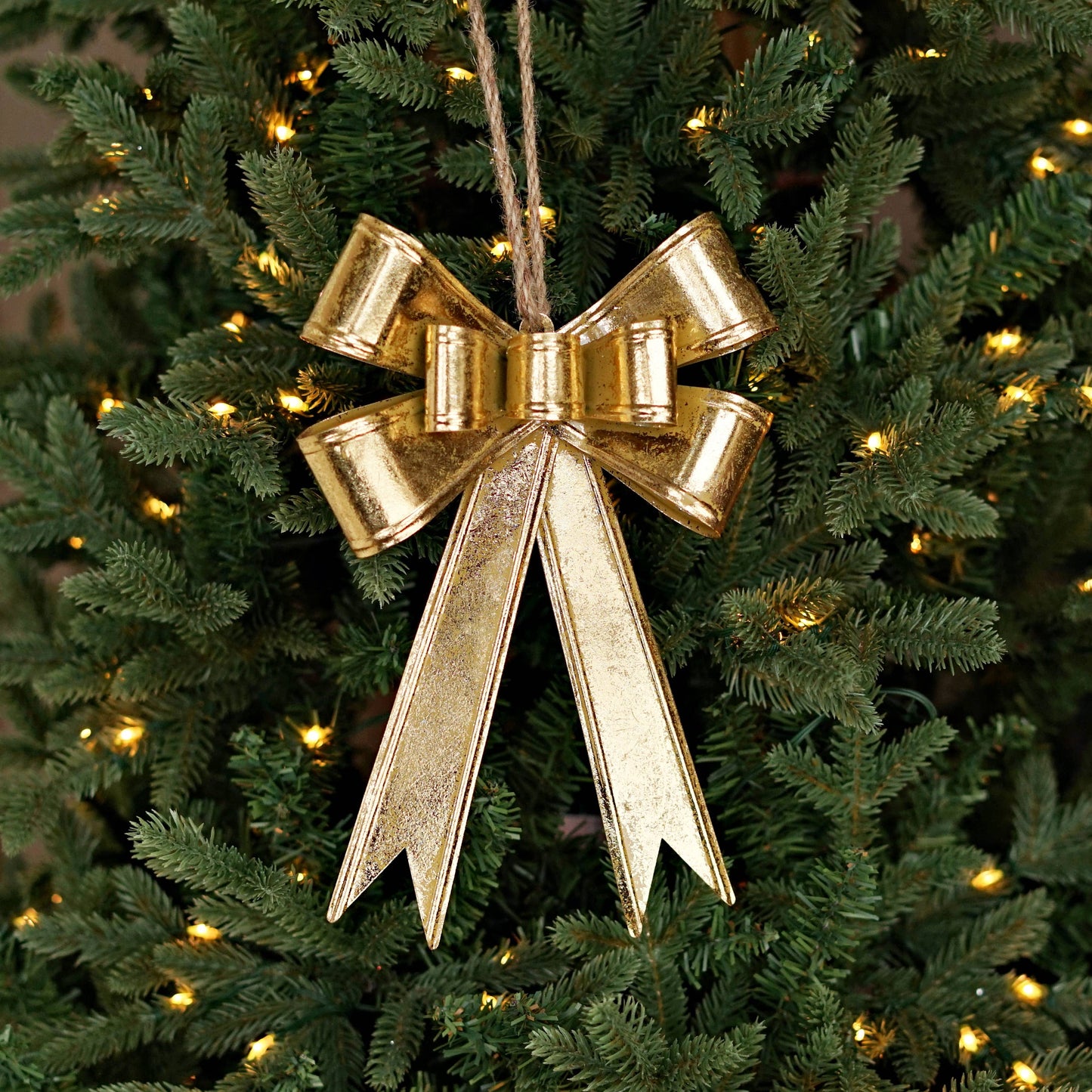 570677- Dazzling Gold Metal Bow Ornament-10L x 6.5W x 1.25T