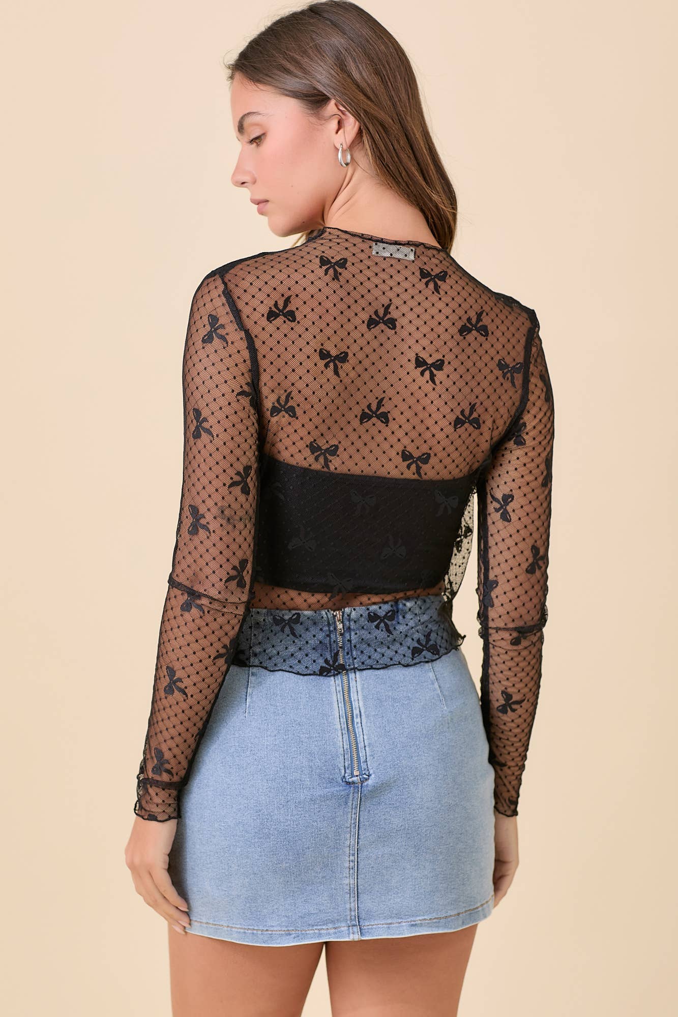 Bows & Lace Mesh Top