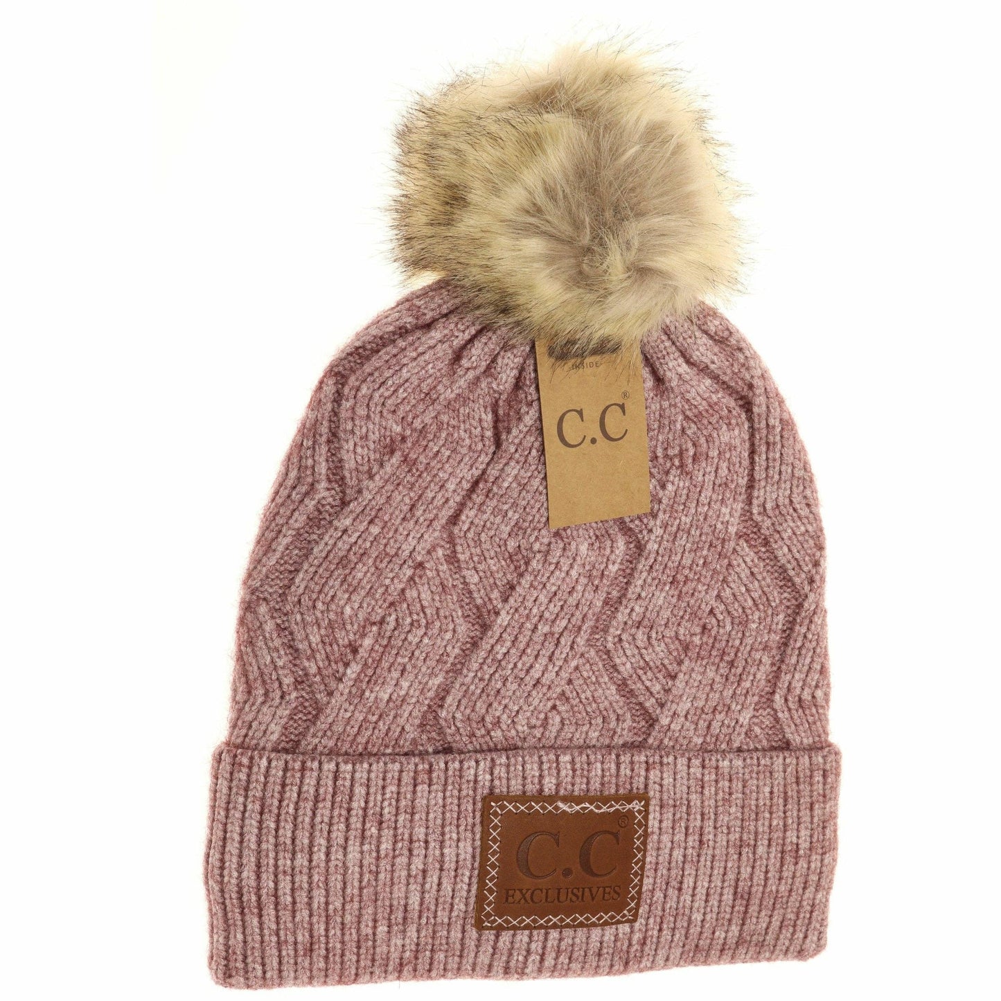 Geo Knit CC Pom Beanie