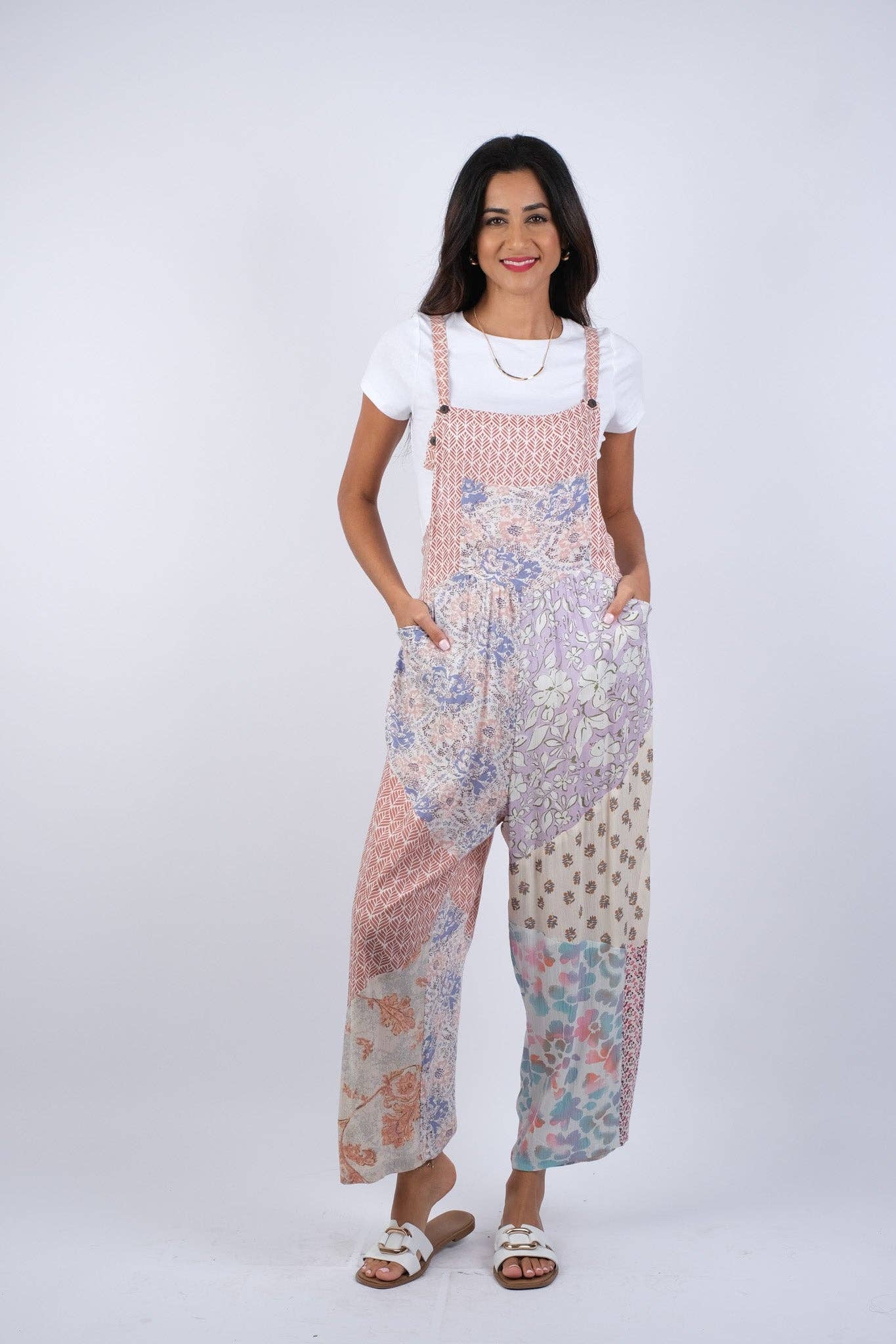 Rosy Mosaic Overalls