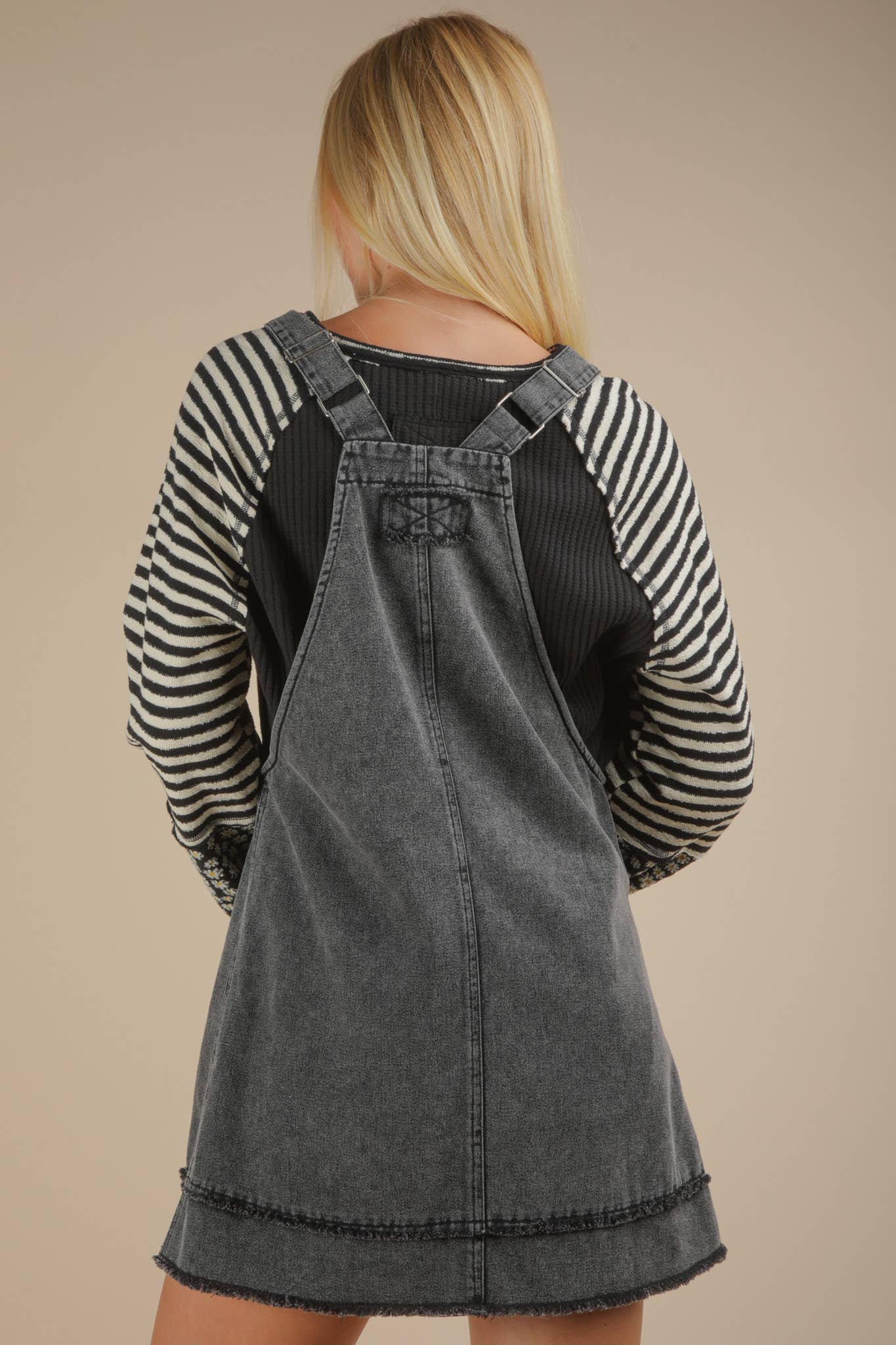 Washed Denim Overall Dress