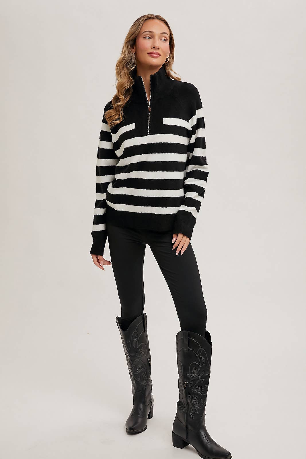 Danielle Striped Quarter Zip