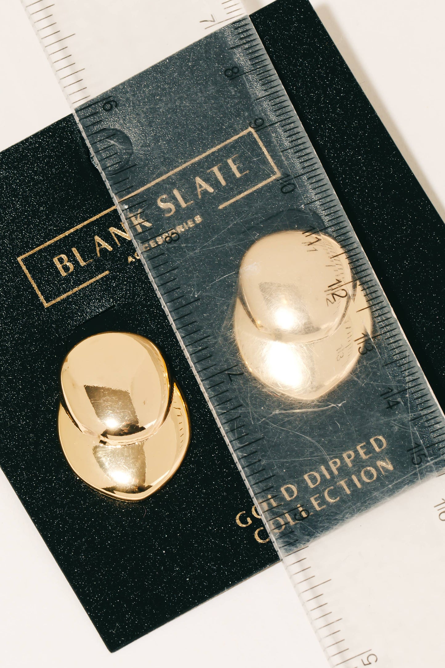 Gold Dipped Oval Layered Earrings