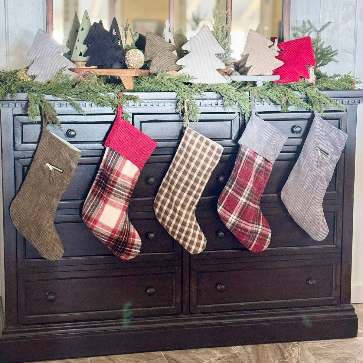 CF-3486 - Evergreen Cord Zipper Christmas Stocking