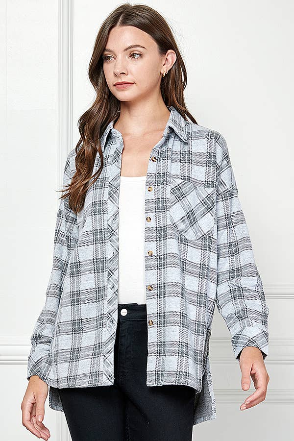 Plaid Vibes Knit Shirt