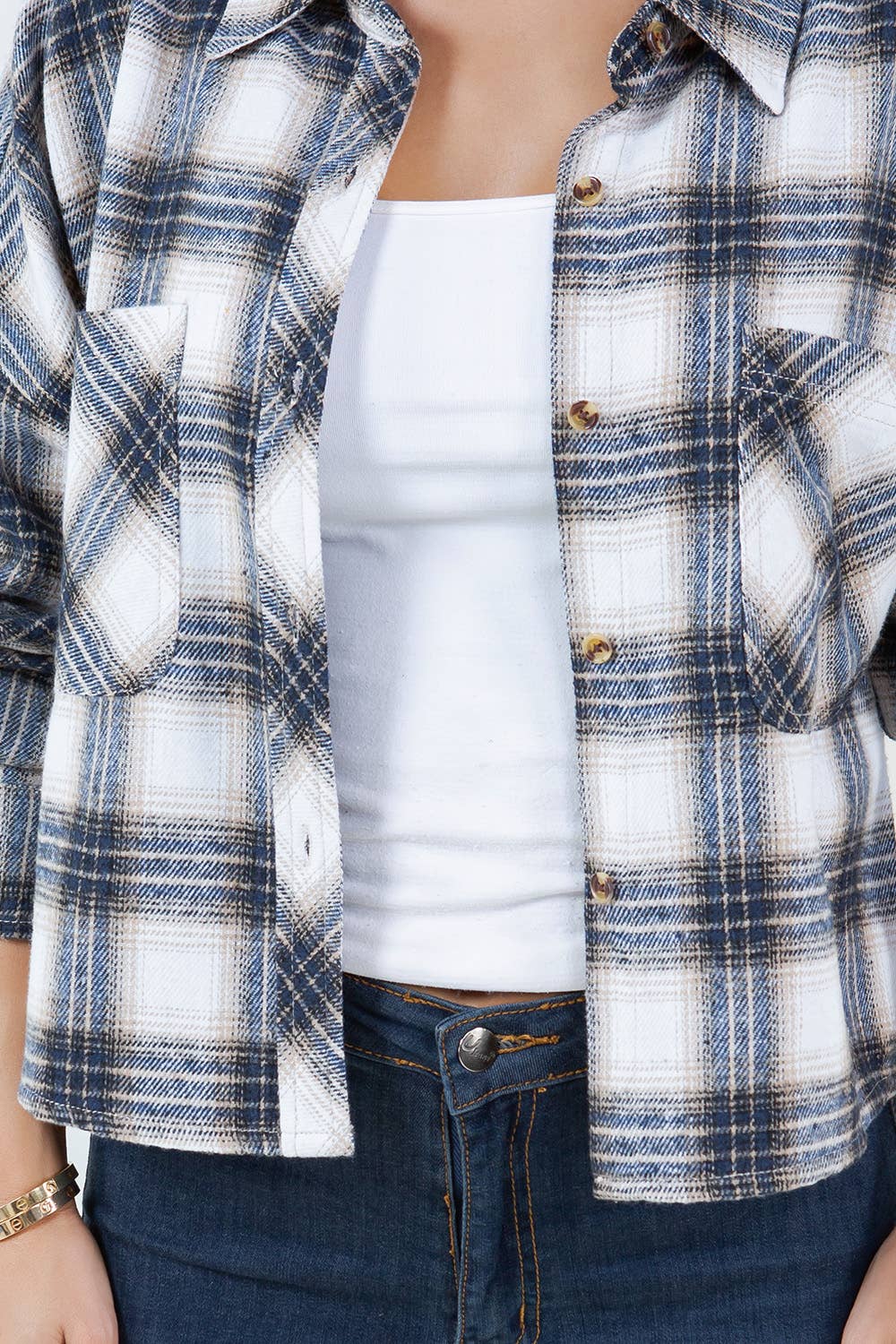 Darla Plaid Crop Shacket