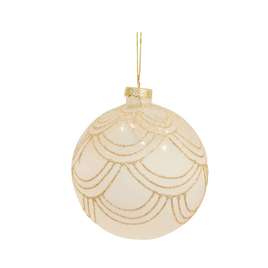 Glass Orn Frost W/ Gold Glitter