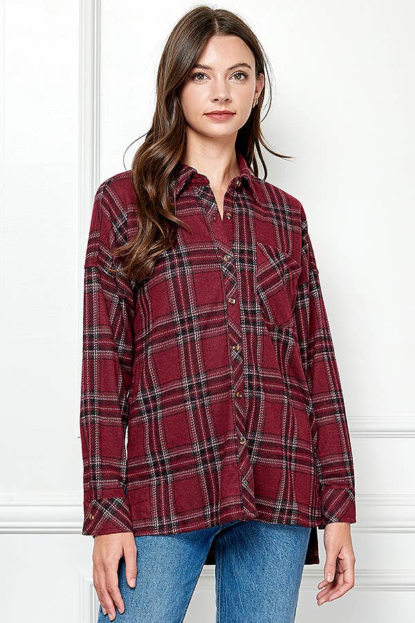 Plaid Vibes Knit Shirt