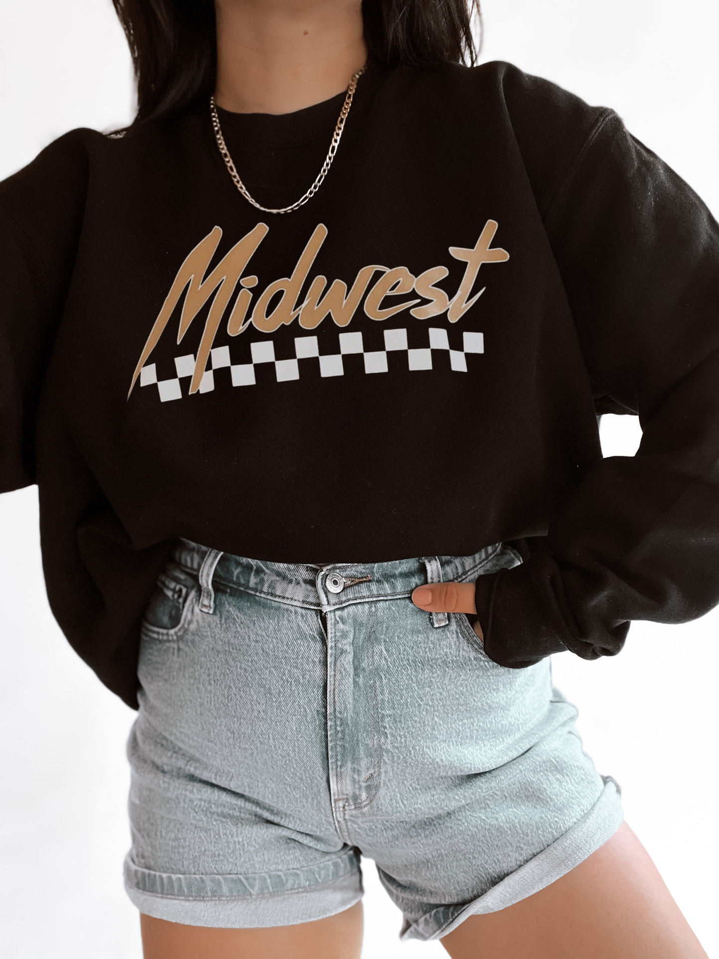 Midwest Checkered Sweatshirt - Black