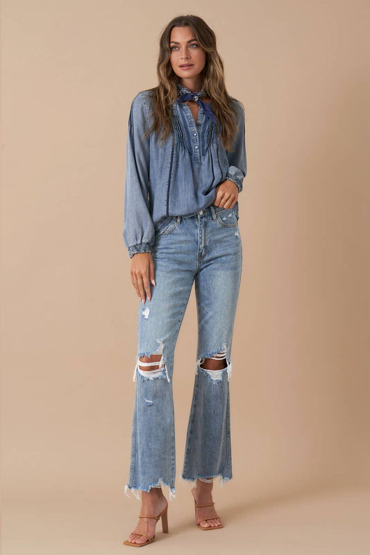 Flower Power Denim Flare Jean