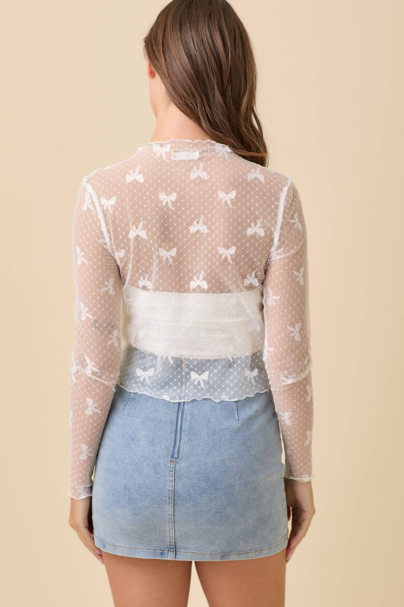 Bows & Lace Mesh Top