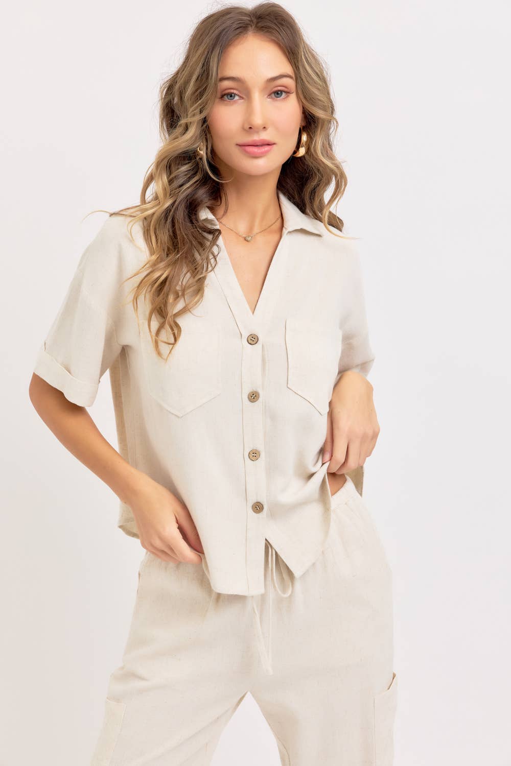 Beachin Collared Top
