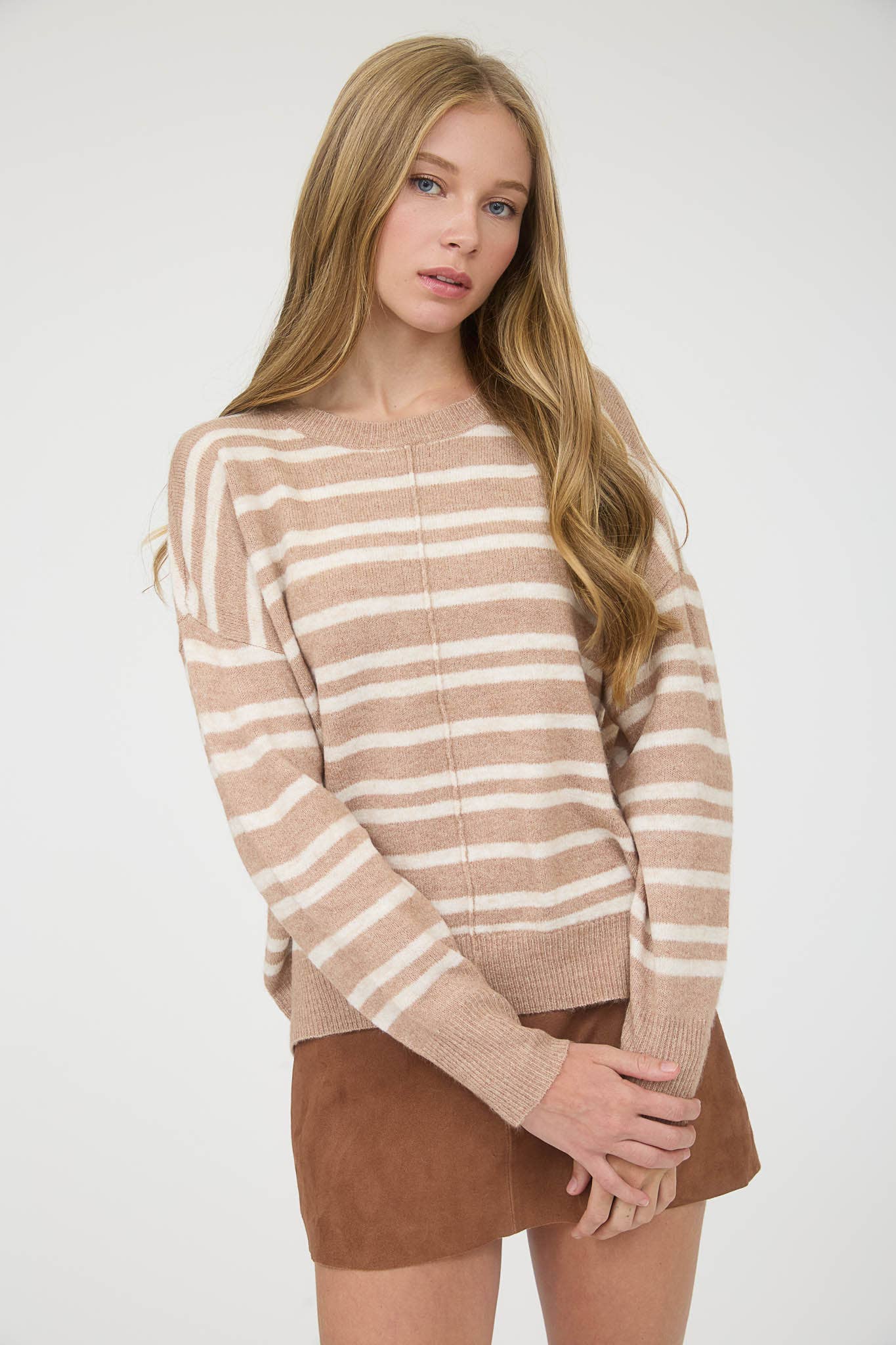 Coffee & Cream Striped Sweater