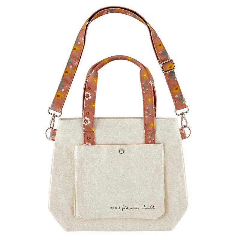 Canvas Crossbody Tote - Flower Child