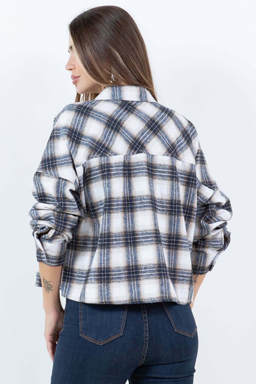 Darla Plaid Crop Shacket