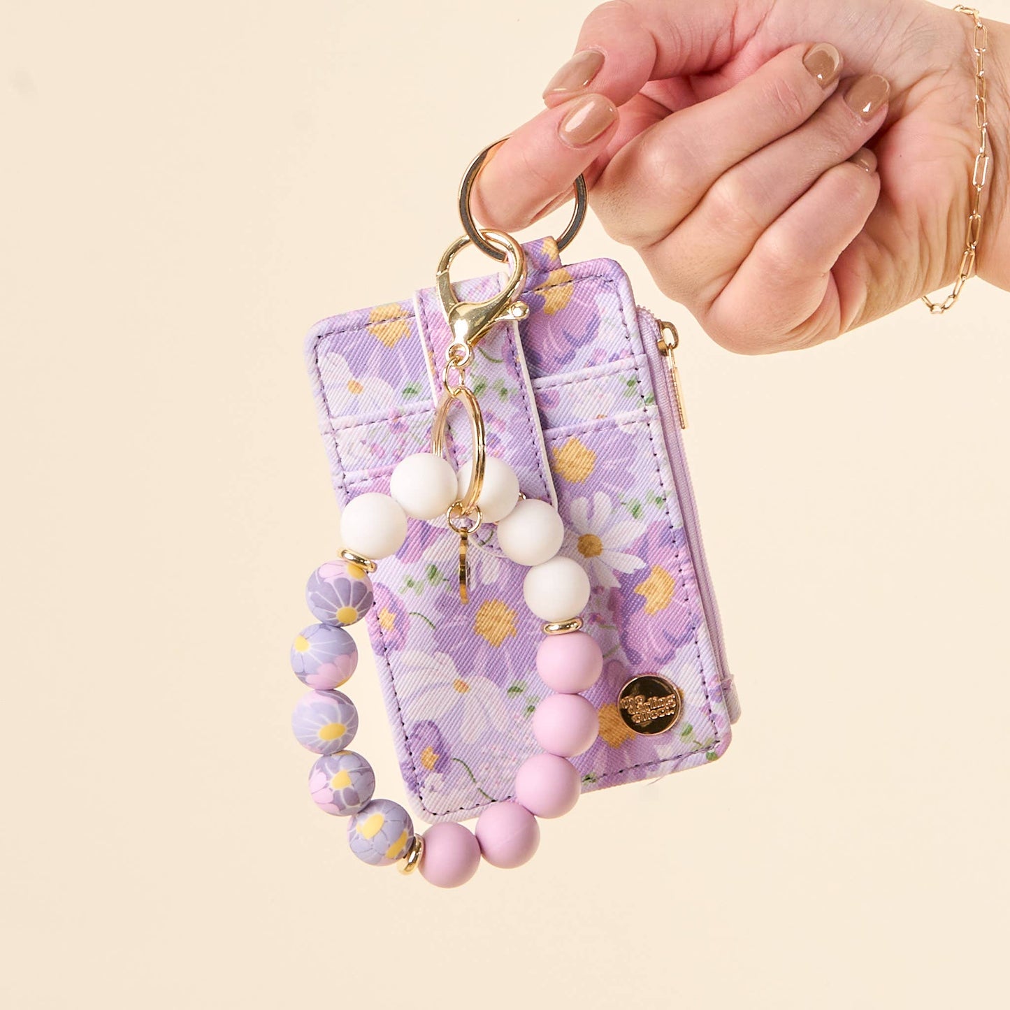 Keychain Wallet-Bouquet Beauty Purple