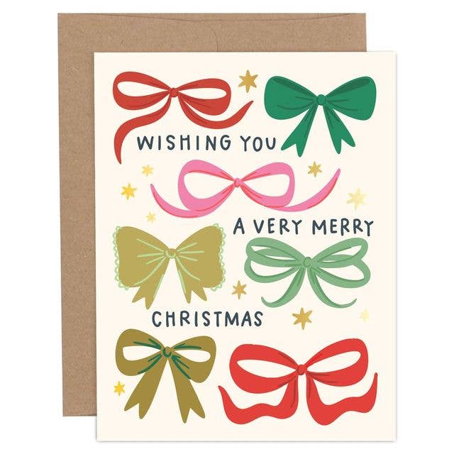 A Very Merry Christmas Bows Greeting Card