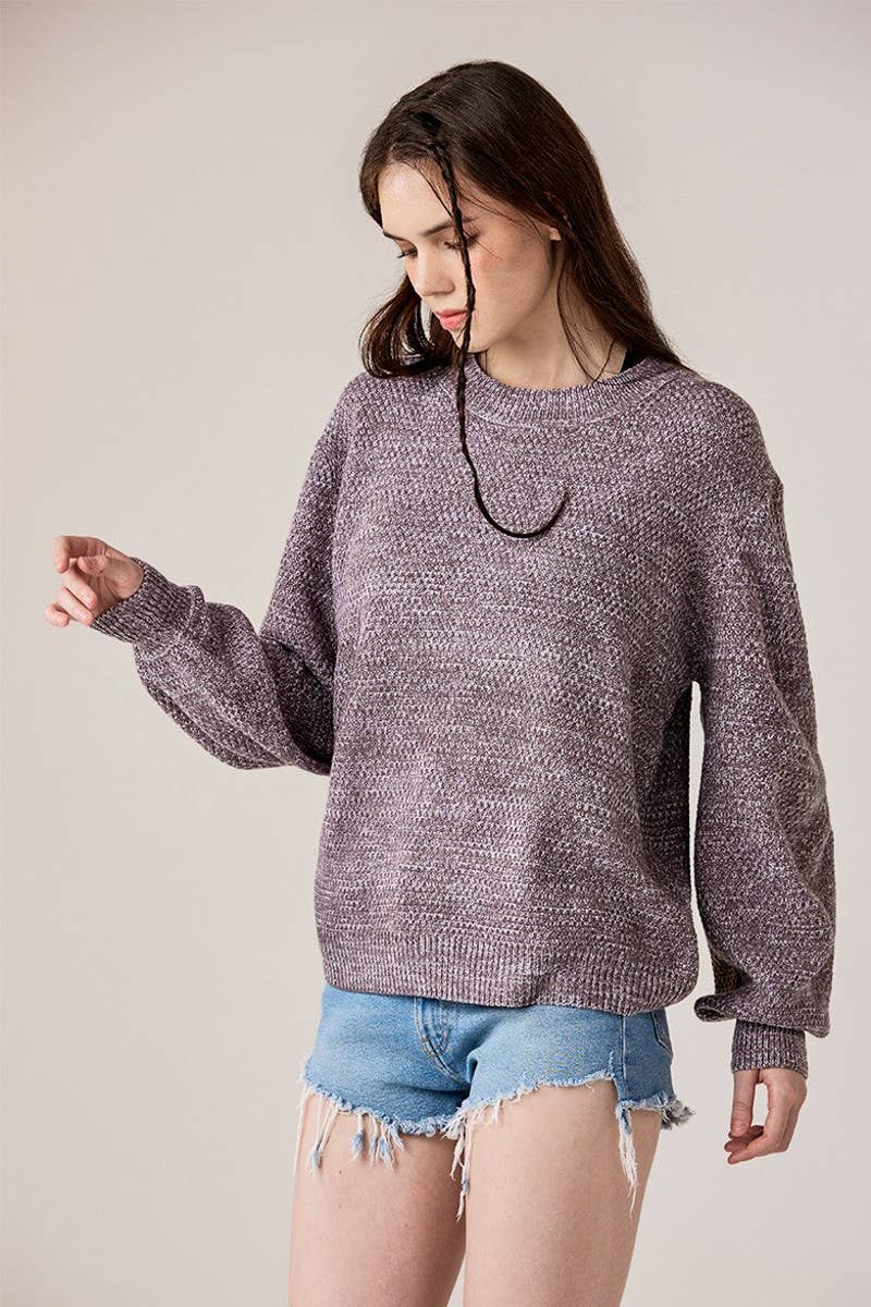 Falling for you Balloon Sleeve Sweater PLUS