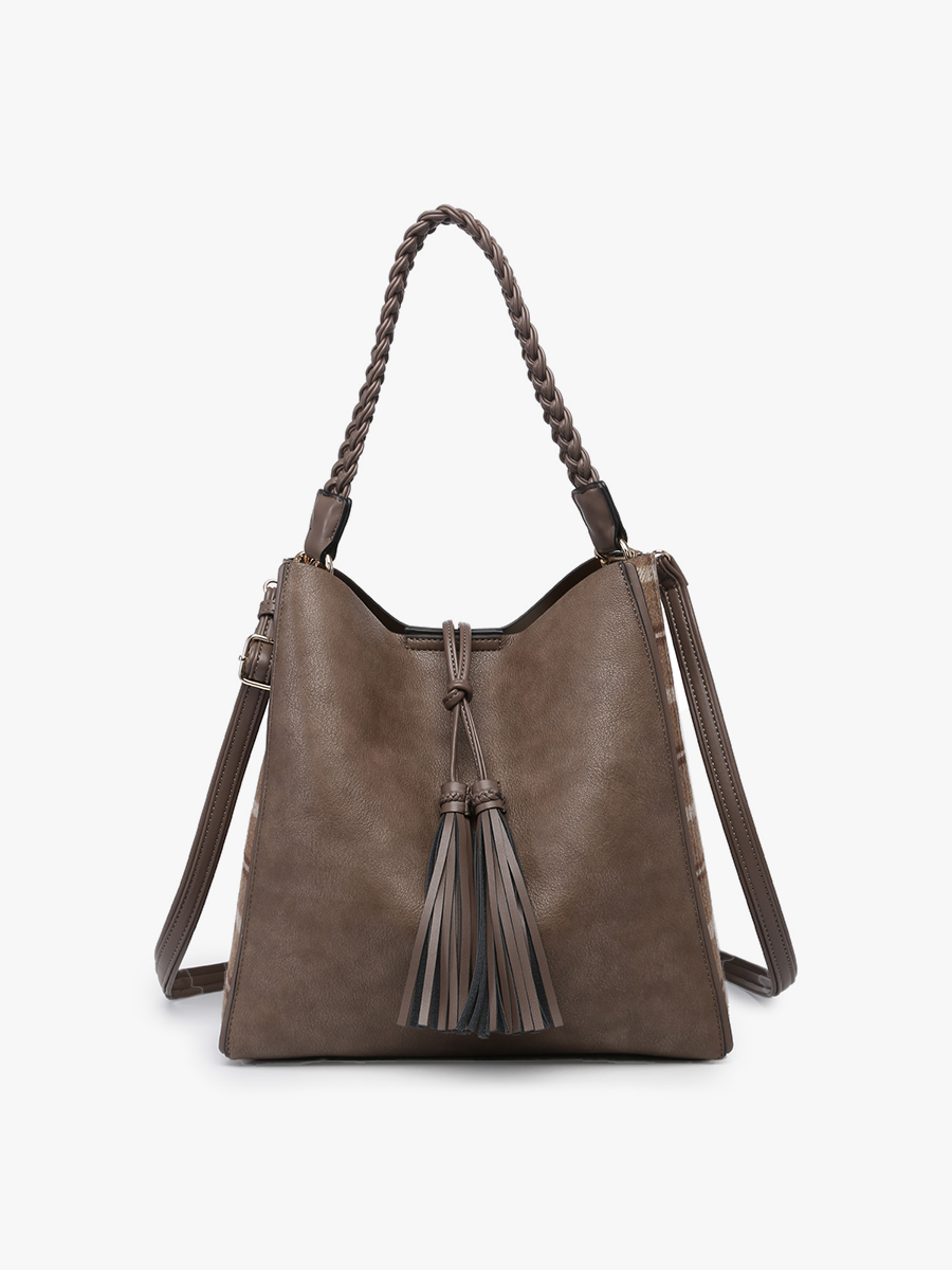 Dina Plaid Contrast Tote