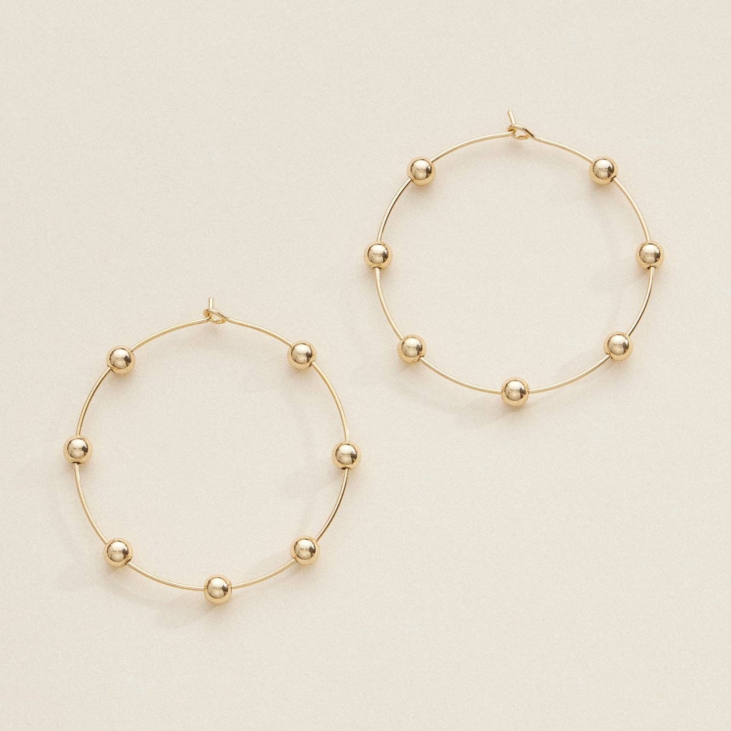 Dainty Beaded Dash Hoops