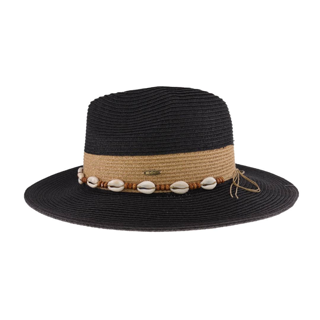 Two-Tone Shell Panama Hat