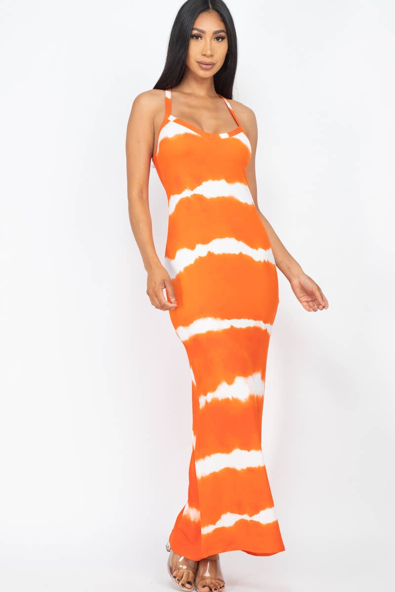 Tie-Dye Printed Maxi Dress