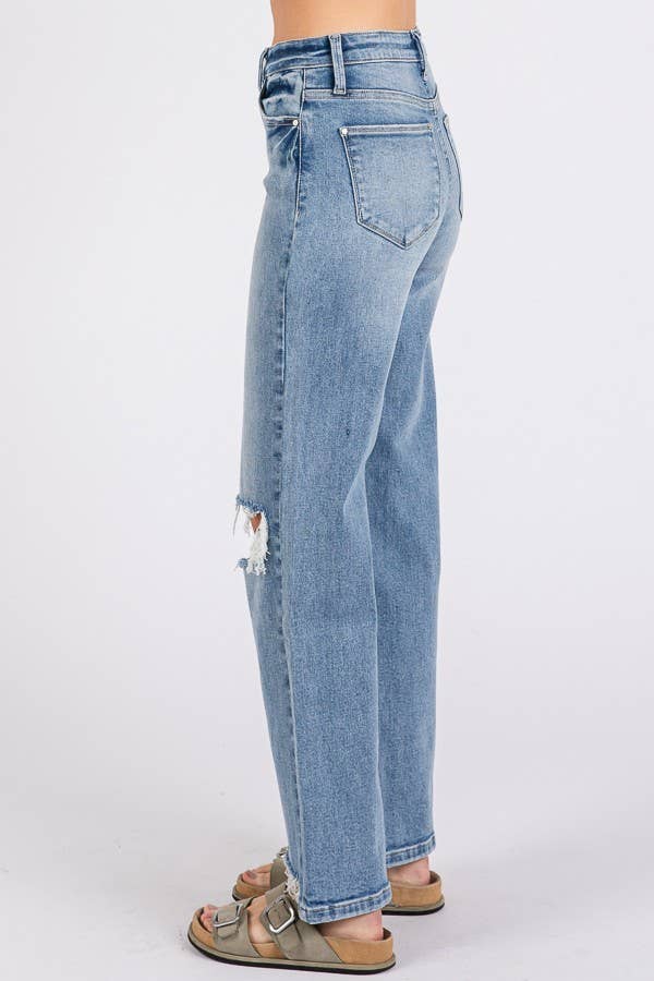 Taylor Distressed Crop Denim