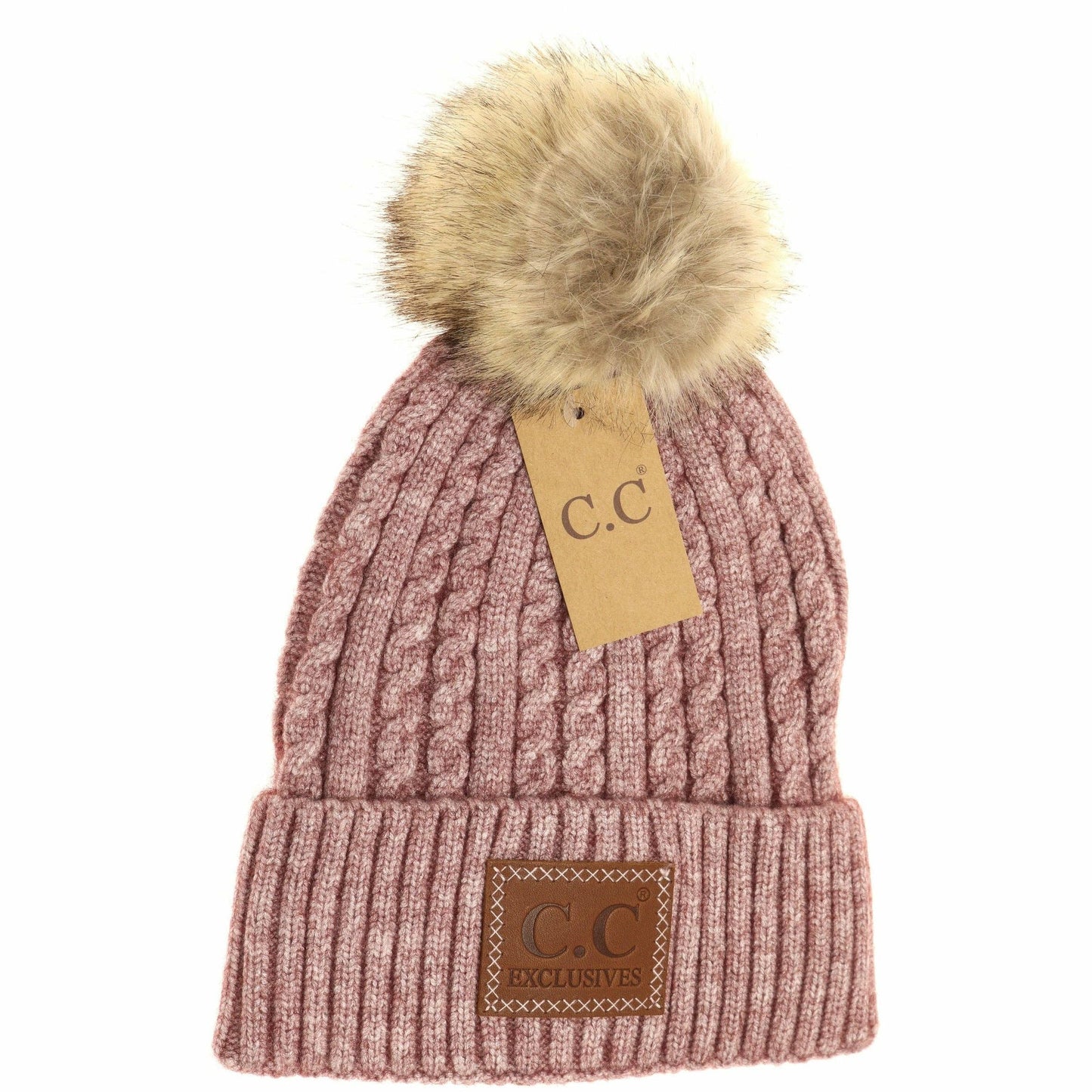 Double Braided CC Pom Beanie