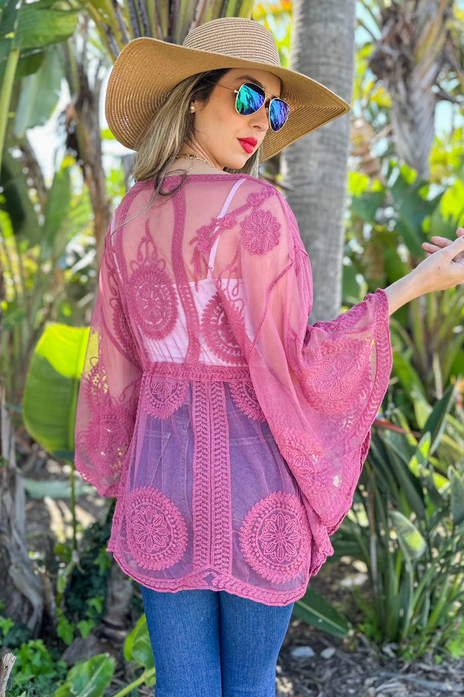 Mauve Sheer Poncho Top