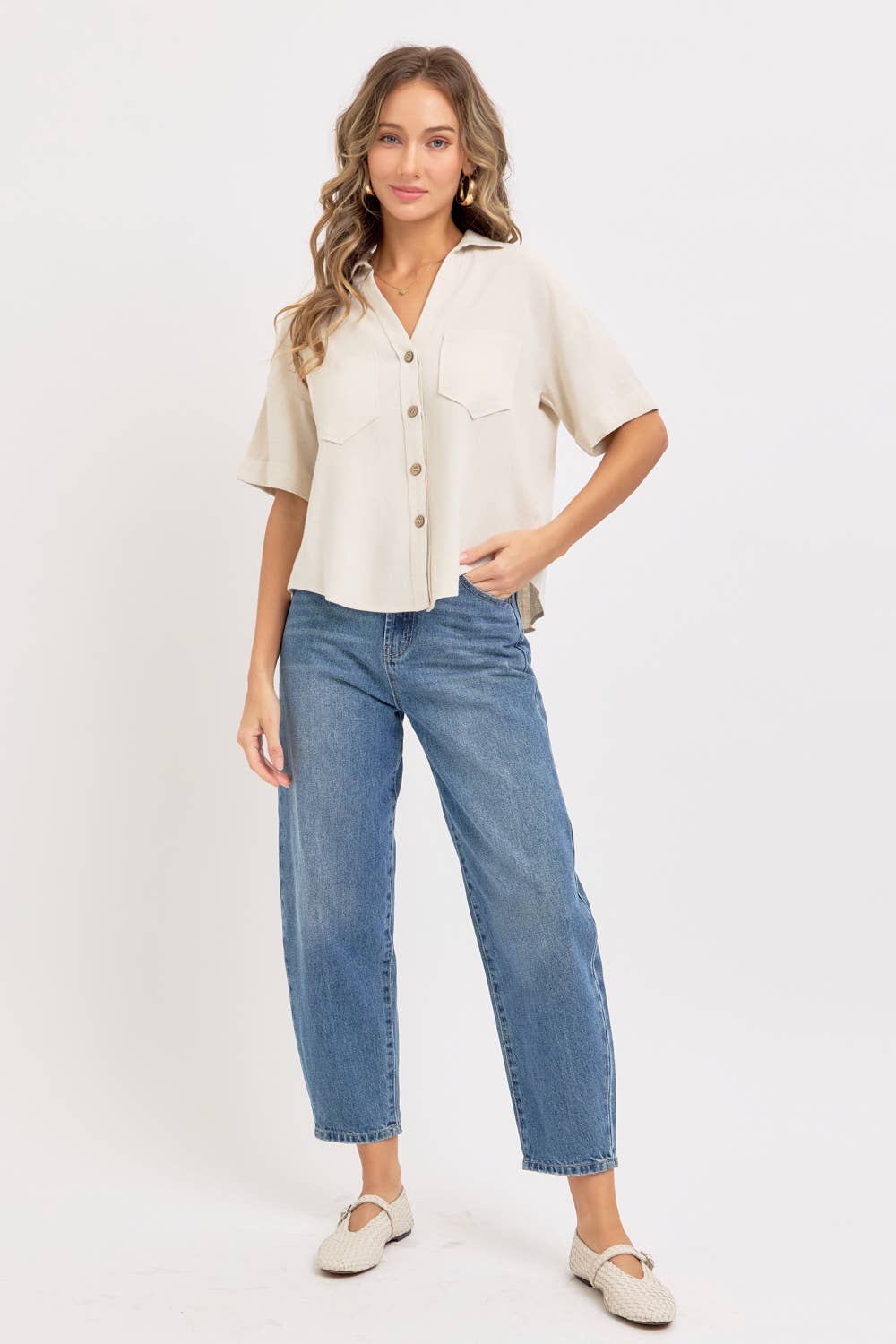 Beachin Collared Top