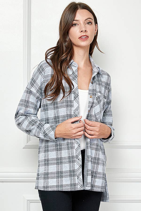 Plaid Vibes Knit Shirt