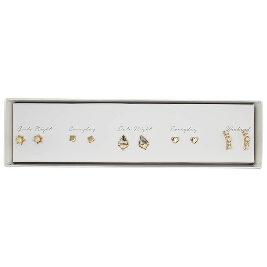AB Stud Earring Box Set