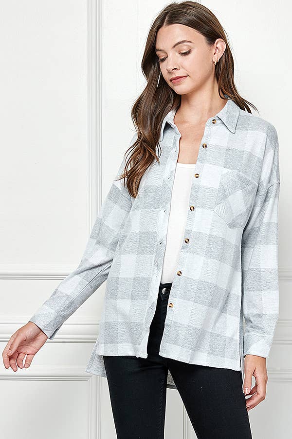 Plaid Vibes Knit Shirt