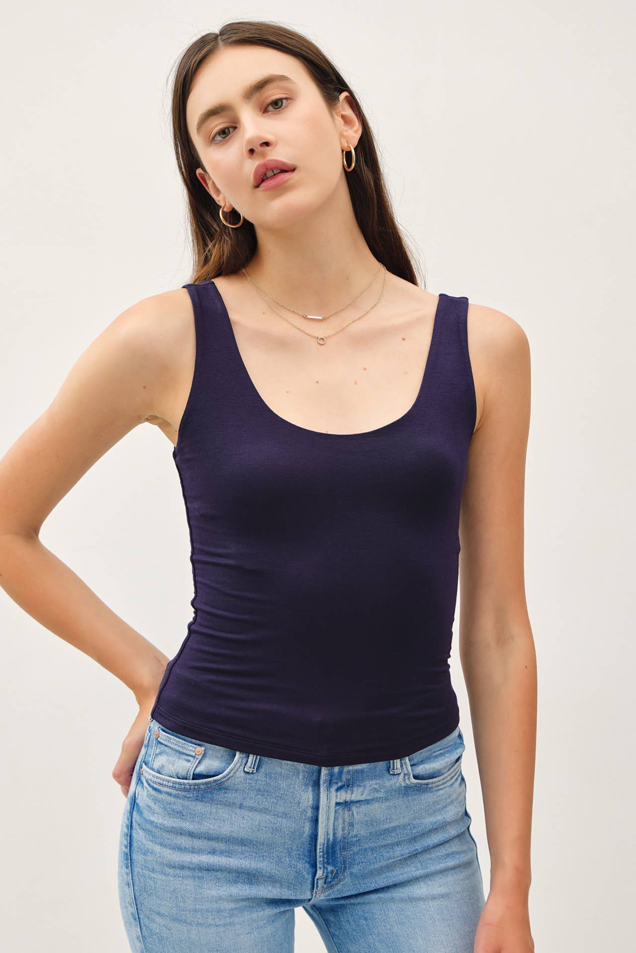 Scoop Neck Double Lined Tank