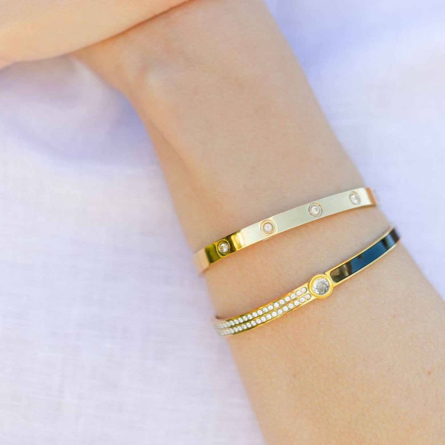 Hinged Stone Bracelet