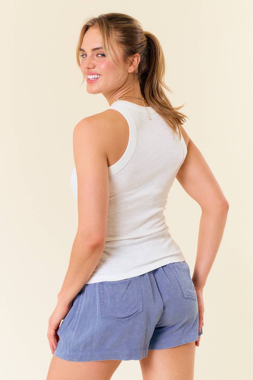 Racer Back Ribbed Tank