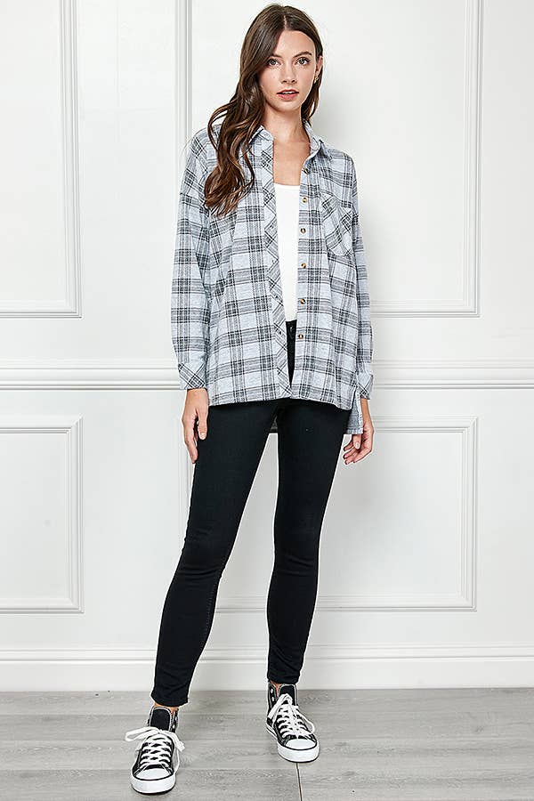Plaid Vibes Knit Shirt
