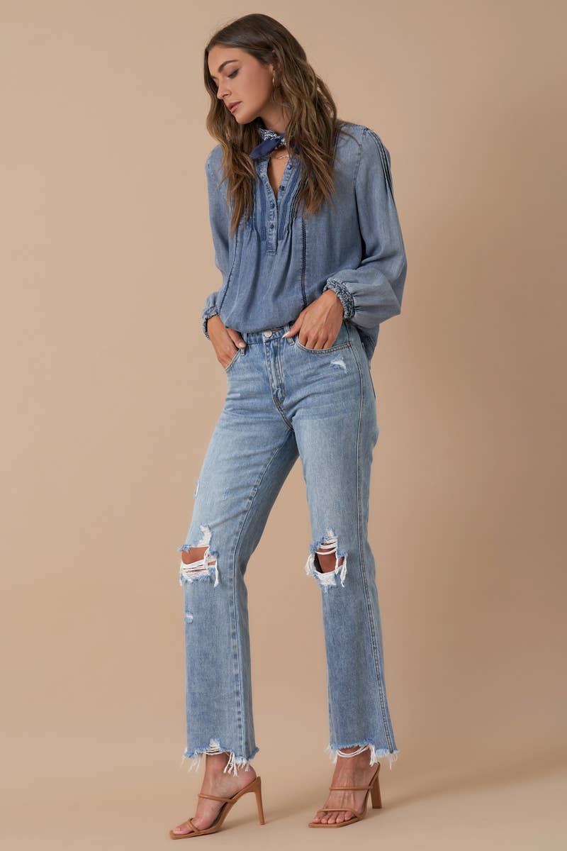 Flower Power Denim Flare Jean