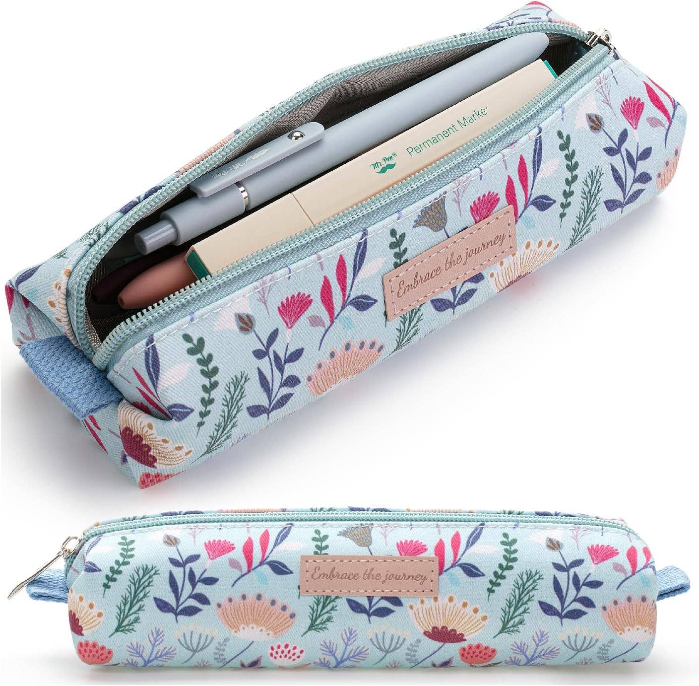 Pencil Case: Blue Floral