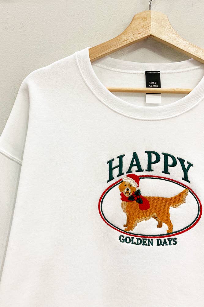 Happy Golden Days Embroidered Sweatshirt