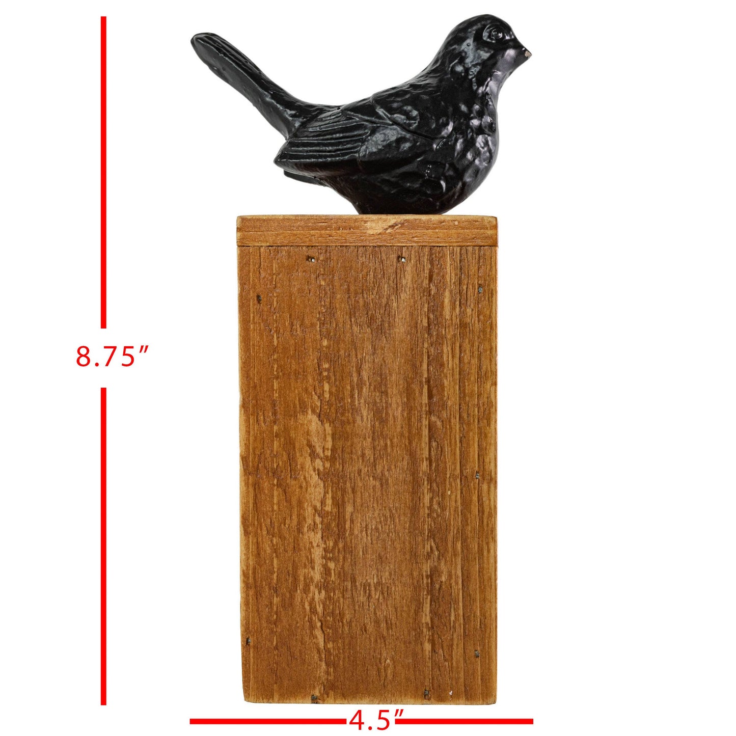 Wood Block Bird Figurine