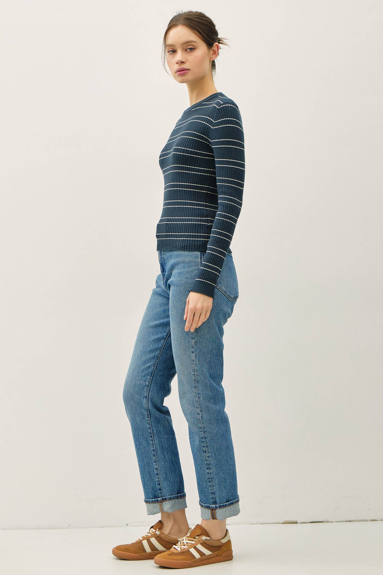 Basic Babe Striped Sweater Top