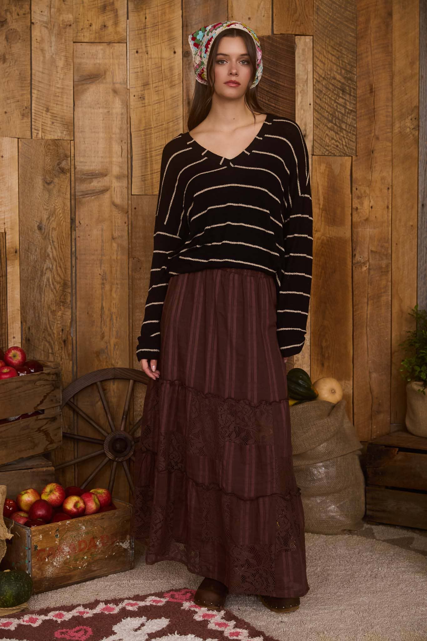 This & That Striped Vneck Top