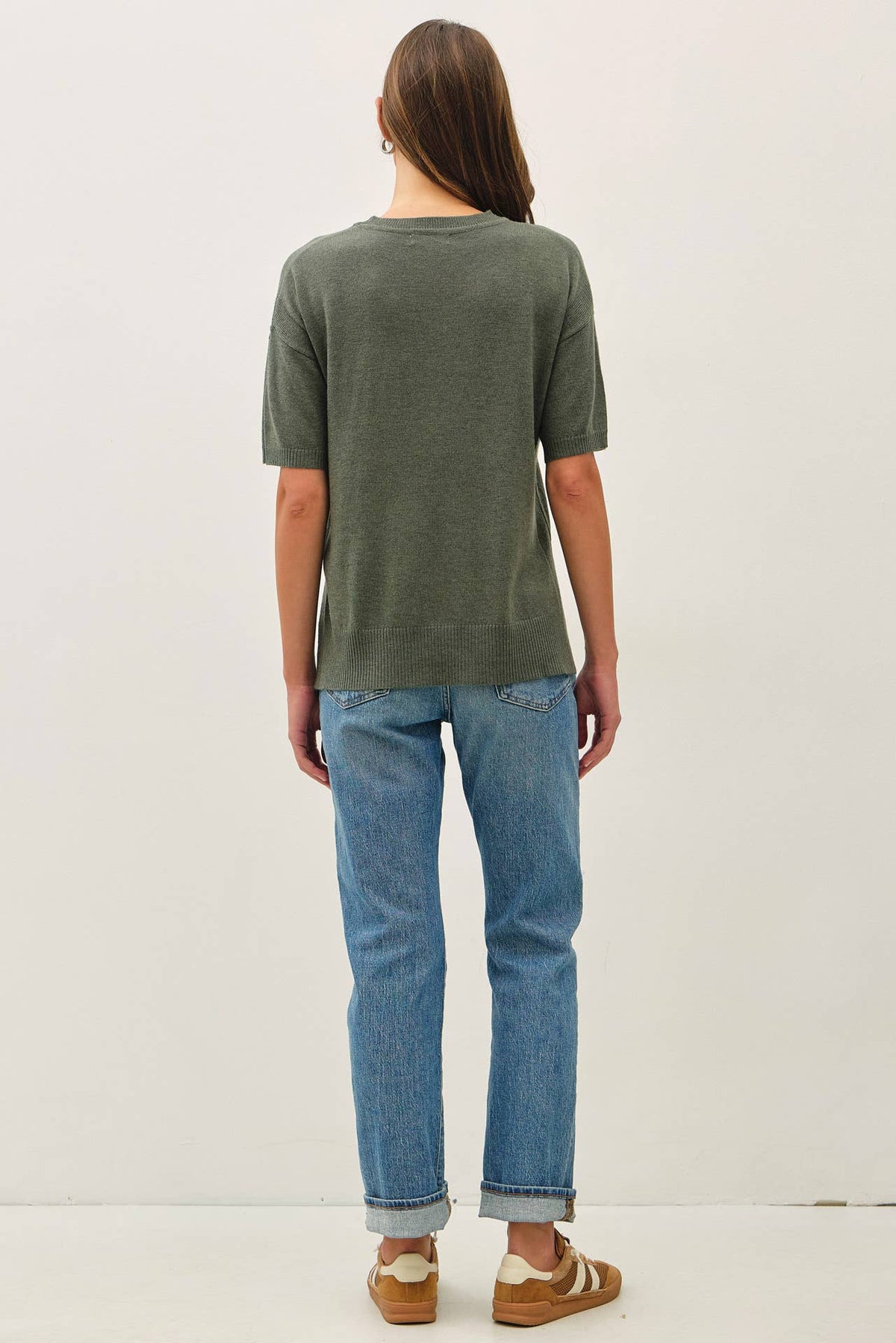 Side Split Shortsleeve Sweater