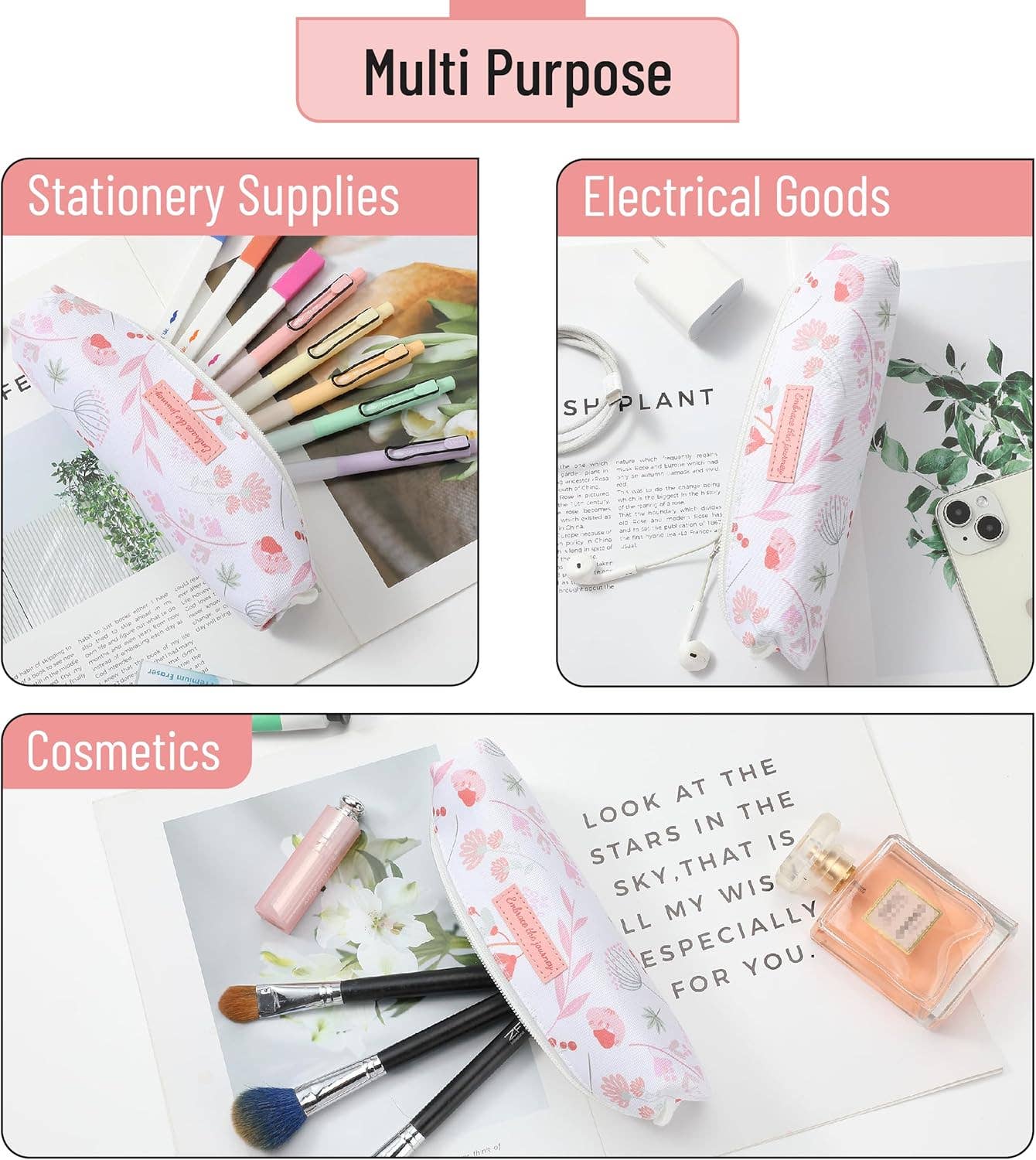 Pencil Case Pink Floral