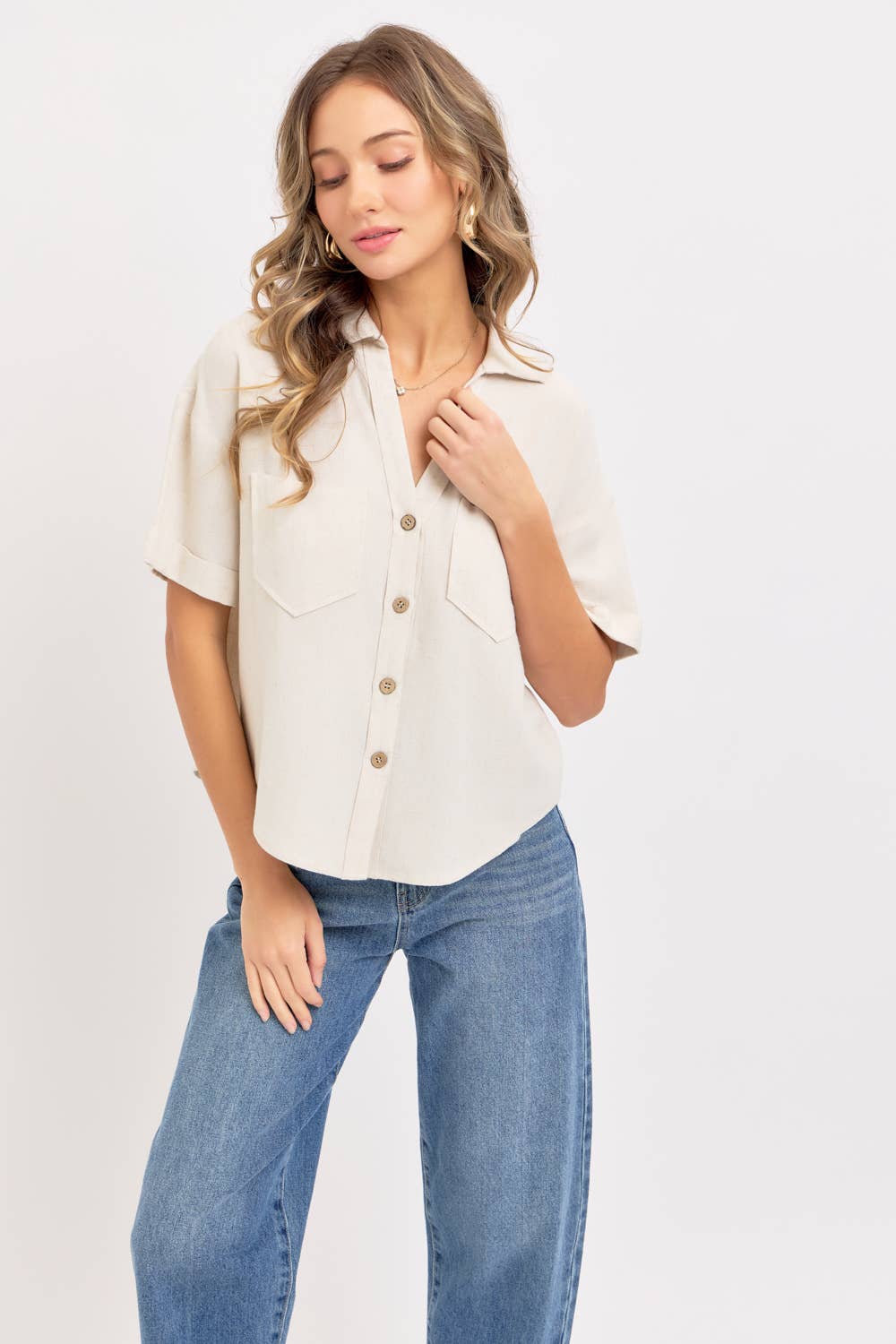 Beachin Collared Top