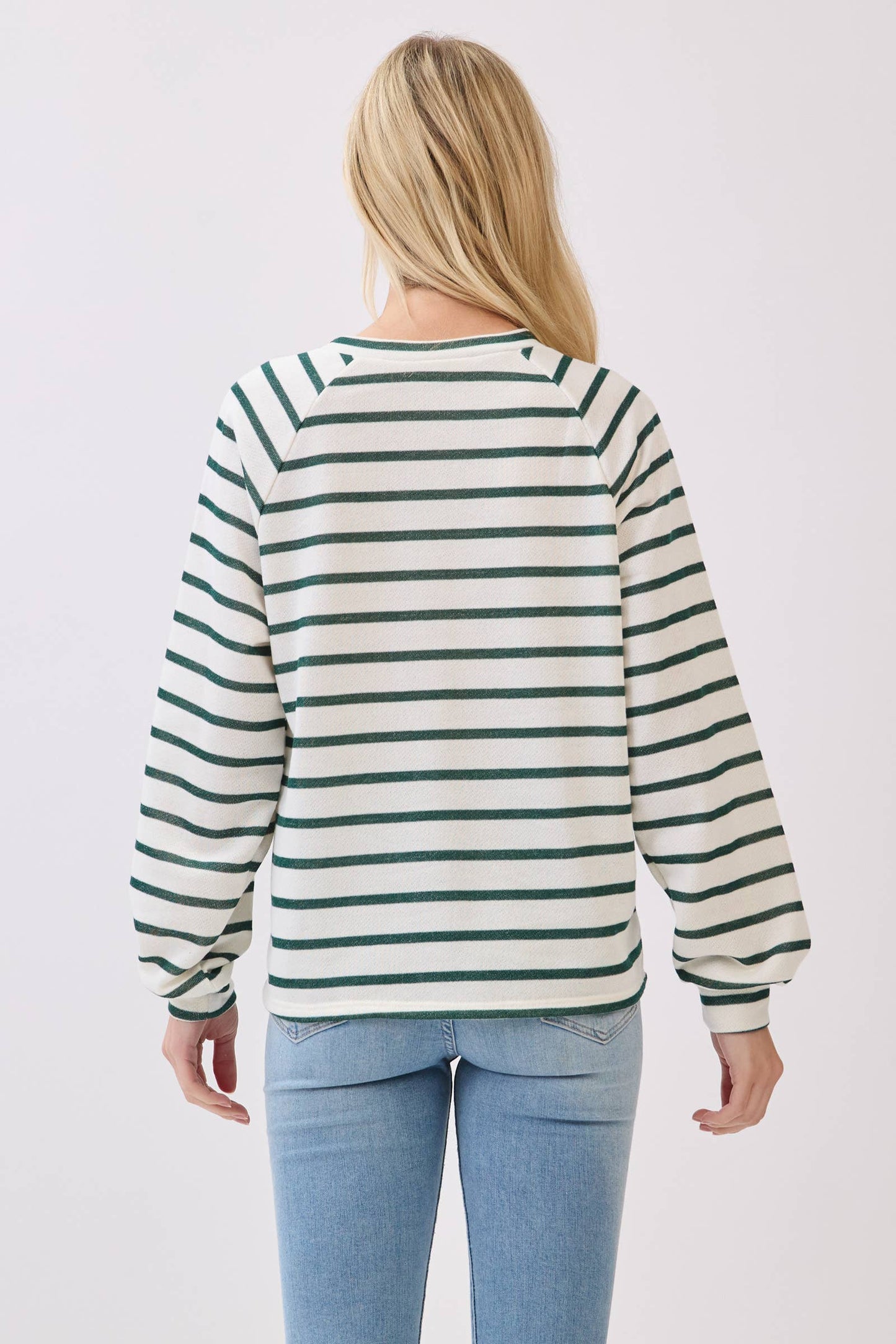 Vnotch Cozy Striped Pullover