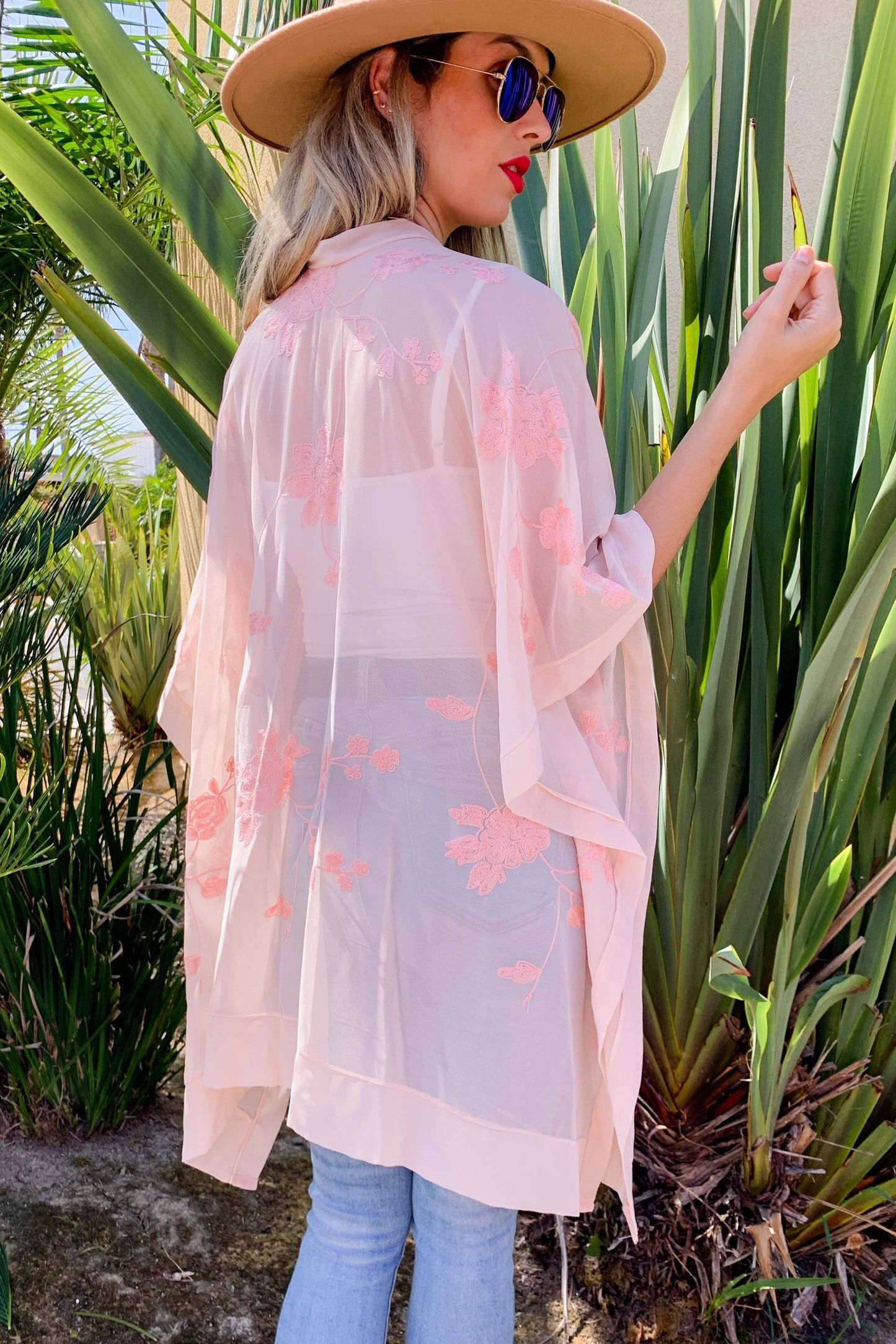 Blush Sheer Cardigan Cover Up