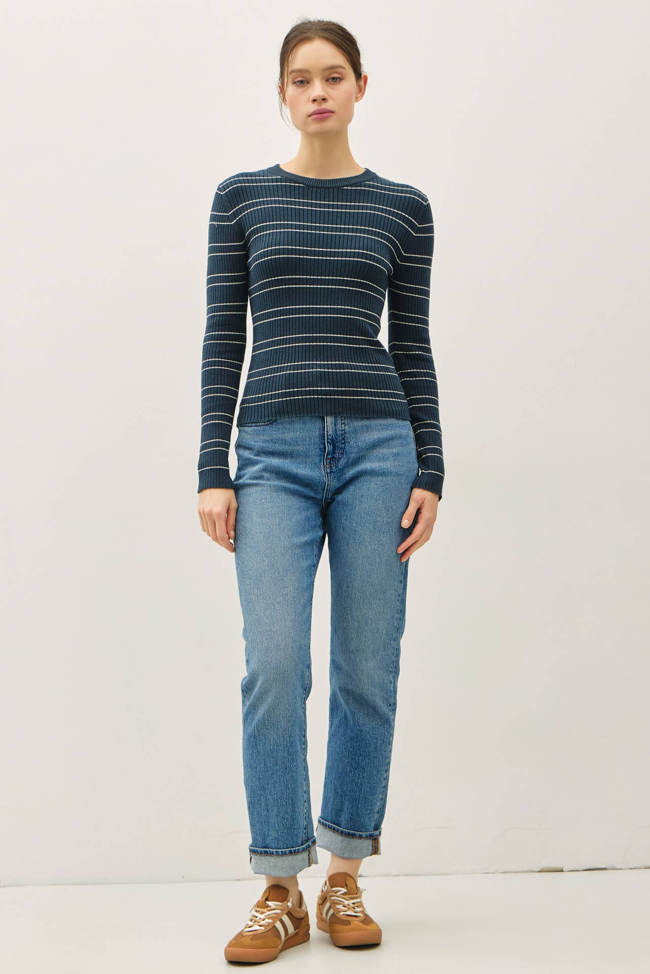 Basic Babe Striped Sweater Top